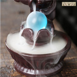 Ceramic Backflow Incense Burner Angel Waterfall & 60pcs Cones Gift