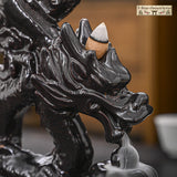 Ceramic Backflow Incense Burner Dragon Waterfall & 50pcs Cones