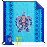 New! OCOOPA Diveblues Beach Blanket Sand proof 10'X 9' Fits 1-8 Adults Easy Pack -- Bohemia Turtle