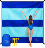New! OCOOPA Diveblues Beach Blanket Sand proof 10'X 9' Fits 1-8 Adults Easy Pack -- Violet Blue
