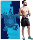 OCOOPA Microfiber Beach Towel Fast Drying Oversize Ocean Sand Free Extra soft--Turtle