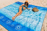 OCOOPA Diveblues Beach Blanket Sand proof 10'X 9' Fits 1-8 Adults Easy Pack -- Aqual Blue Bohemia