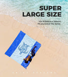 OCOOPA Diveblues Beach Blanket Sand proof 10'X 9' Fits 1-8 Adults Easy Pack -- Blue Sea Turtle