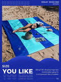New! OCOOPA Diveblues Beach Blanket Sand proof 10'X 9' Fits 1-8 Adults Easy Pack -- Violet Blue