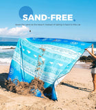 OCOOPA Diveblues Beach Blanket Sand proof 10'X 9' Fits 1-8 Adults Easy Pack -- Aqual Blue Bohemia