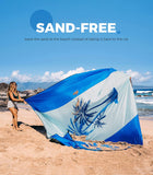 New! OCOOPA Diveblues Beach Blanket Sand proof 10'X 9' Fits 1-8 Adults Easy Pack -- Coconut Tree