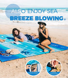 OCOOPA Diveblues Beach Blanket Sand proof 10'X 9' Fits 1-8 Adults Easy Pack -- Aqual Blue Bohemia
