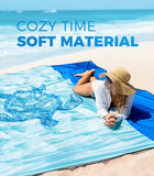 OCOOPA Diveblues Beach Blanket Sand proof 10'X 9' Fits 1-8 Adults Easy Pack -- Blue Sea Turtle