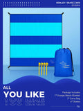 New! OCOOPA Diveblues Beach Blanket Sand proof 10'X 9' Fits 1-8 Adults Easy Pack -- Violet Blue