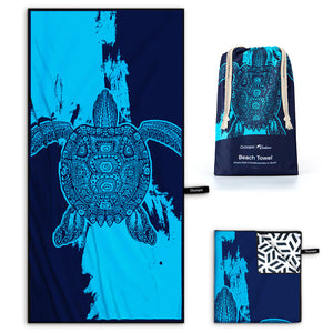 OCOOPA Microfiber Beach Towel Fast Drying Oversize Ocean Sand Free Extra soft--Turtle