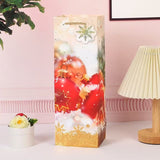 Wholesale Single Wine Bottle Bags Holiday Paper Gift Bags Set Christmas Party Favor Reusable Wine Bottle Wrapping Bags with Handles 12pcs/Pack
