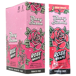 Authentic Blazy Susan Rose Pre-Rolls Wraps Made with Real Rose | Full Box 25cts