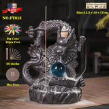 Ceramic Backflow Incense Burner Dragon Waterfall & 40pcs Cones