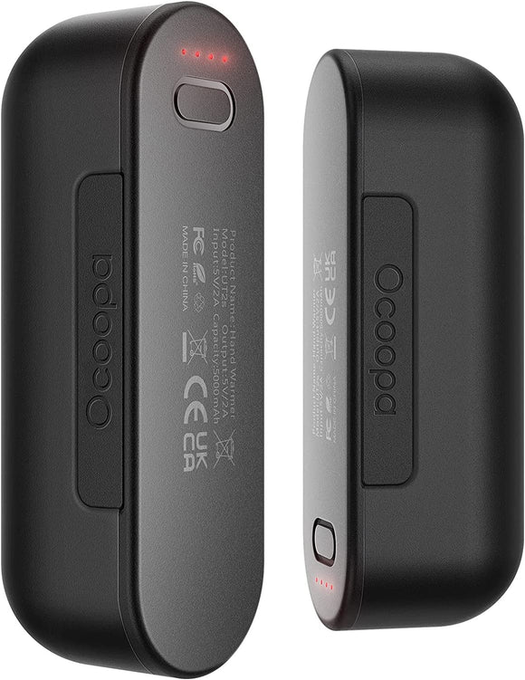 Ocoopa UT2s -- 2PACKS of 5000mAh Rechargeable Hand Warmer, MagTwins -- Black