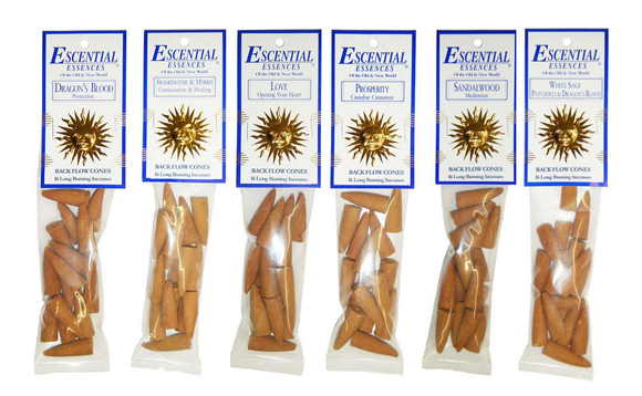 Premium Escential Essences Backflow Incense Burner Cones 16pcs/Pack