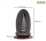 Ceramic Backflow Incense Cones Burner Holder Mountain Waterfall & 40 Cones