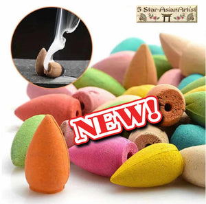 NEW Version Backflow Incense Burner Cones Mixed Flower Flavor Smoke Bullet Cone