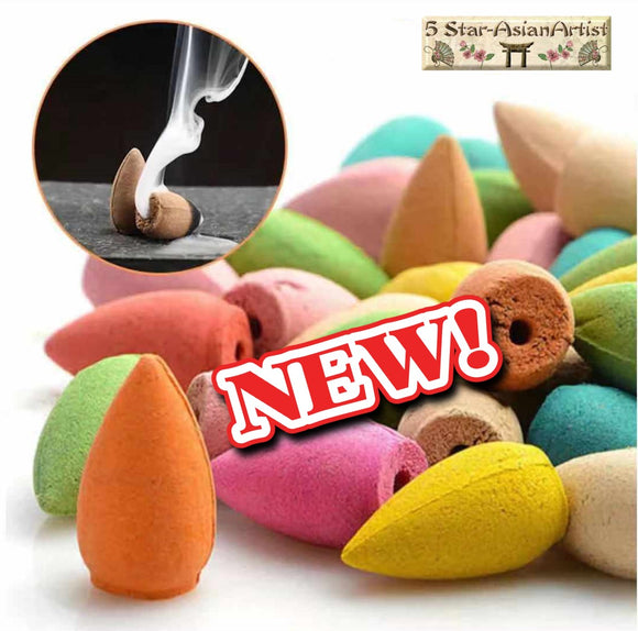 NEW Version Backflow Incense Burner Cones Mixed Flower Flavor Smoke Bullet Cone